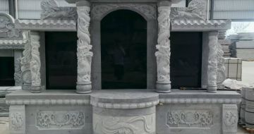 滨州 芝麻灰高档墓碑，土墓，可定制