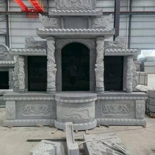 滨州 芝麻灰高档墓碑，土墓，可定制
