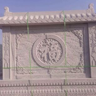 滨州 芝麻白花岗岩屏风，照壁，影壁