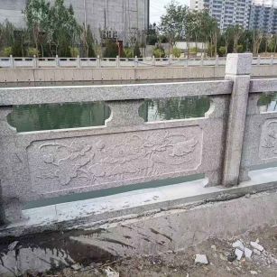 滨州 芙蓉白大花桥梁、河道，石材栏杆、围栏、护栏