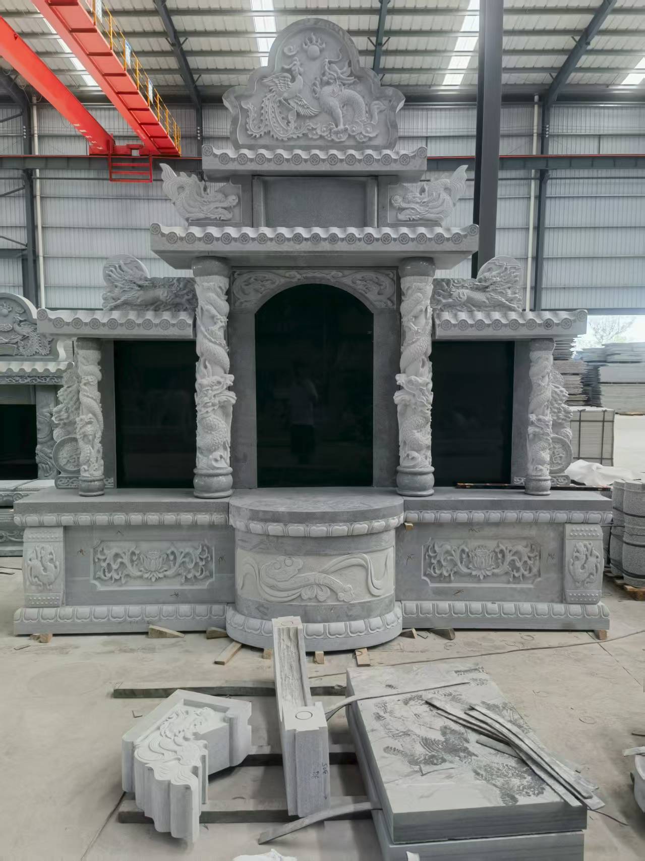 滨州 芝麻灰高档墓碑，土墓，可定制
