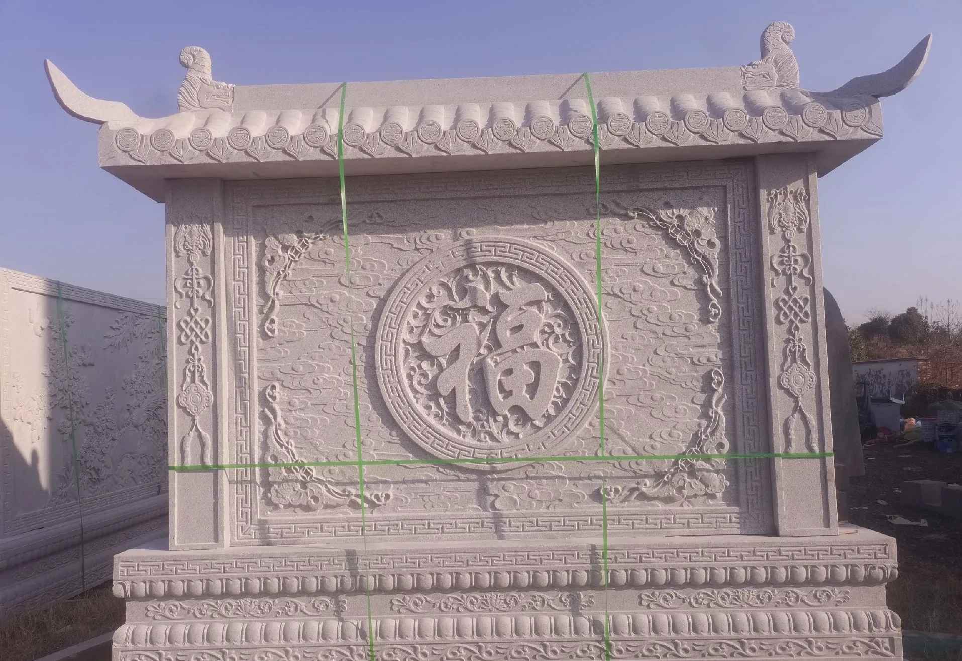 滨州 芝麻白花岗岩屏风，照壁，影壁